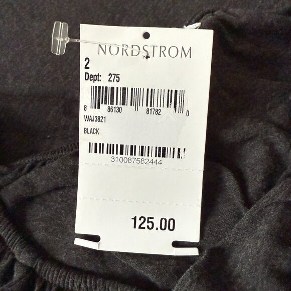 James Perse standard black stretchy 3/4 sleeve lightweight top blouse size 2 NWT - Picture 7 of 9